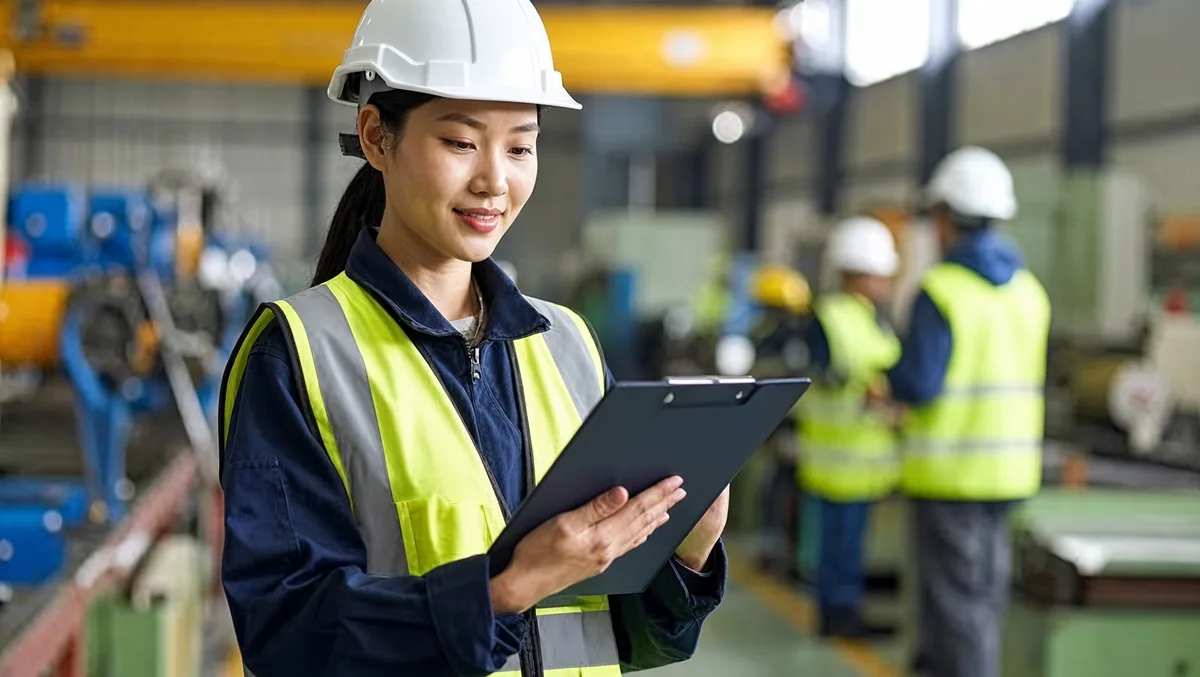 On-site factory audit walkthrough covering permits, timecards and worker interviews