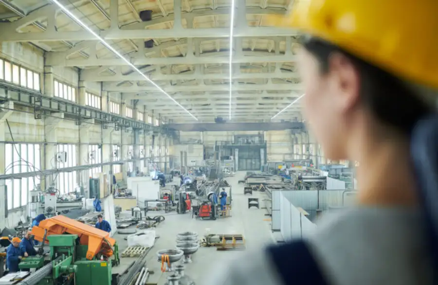 The factory looks busy