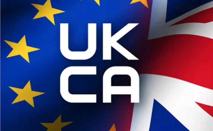 UKCA marking shown with the EU and UK flags for goods placed on the Great Britain market