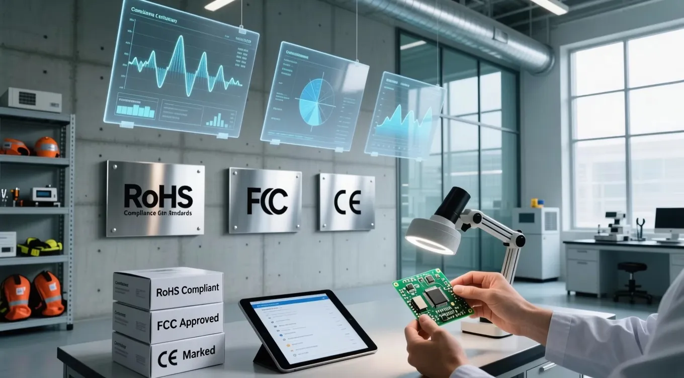 Legal scope comparison of CE, FCC, and RoHS certifications