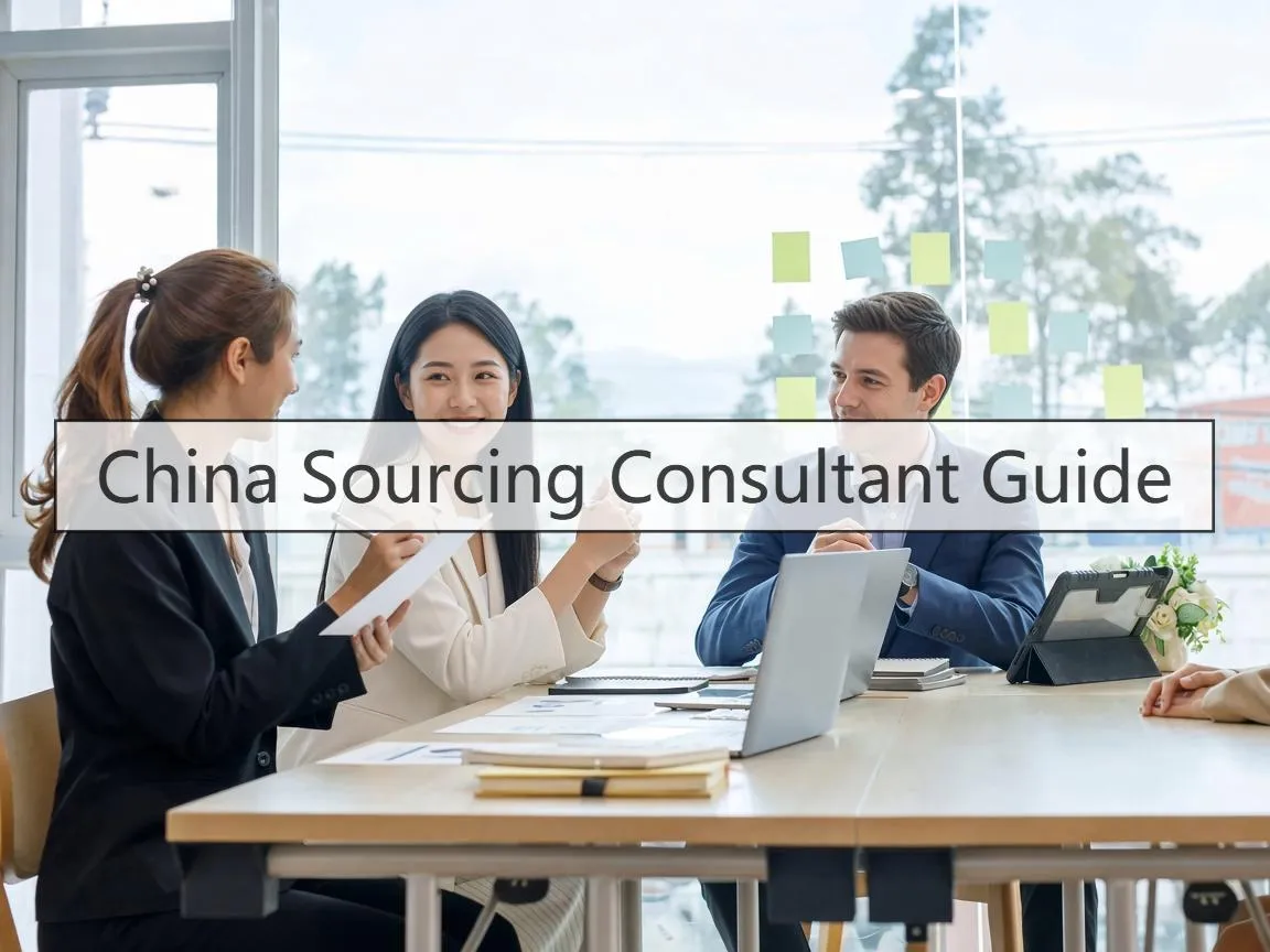 China sourcing consultant reviewing supplier cost and risk files with a buyer