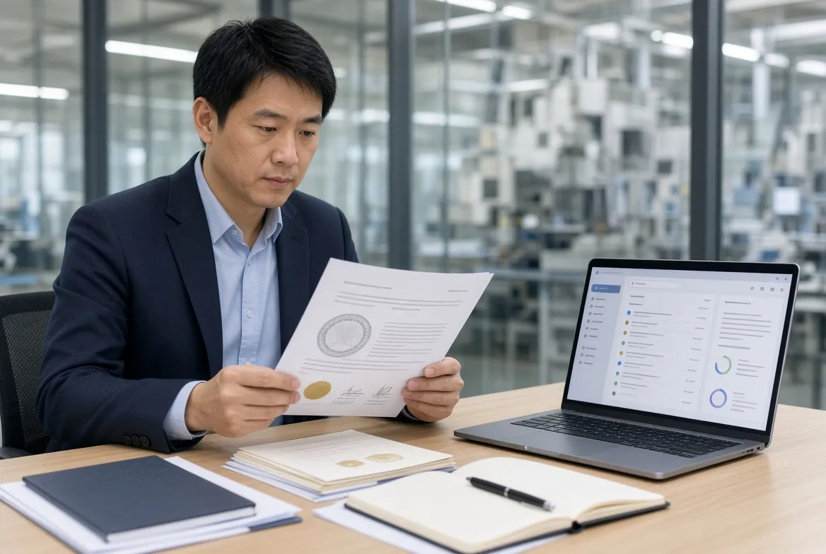 Searching the CNAS directory for the certification body named on a Chinese ISO 9001 certificate