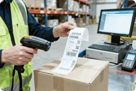 FNSKU labeling and poly-bagging station