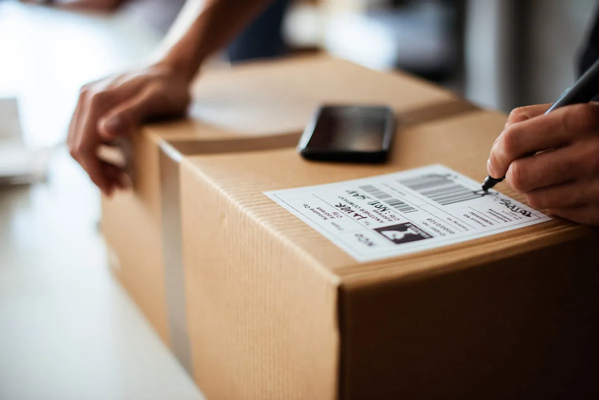 Retail packaging and labelling prepared for an own-brand product